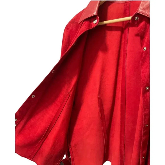 Lopez Taibo Argentinian Handmade Leather Suede Shirt Jacket with Sash Belt, S/M - Picture 7 of 13